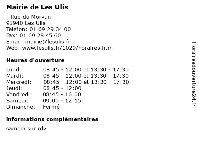 Mairie de Les Ulis à Les Ulis: adresse et heures d'ouverture
