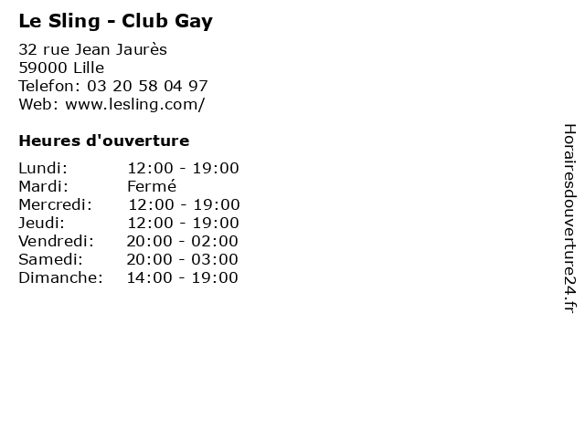 Le Sling - Club Gay à Lille: adresse et heures d'ouverture
