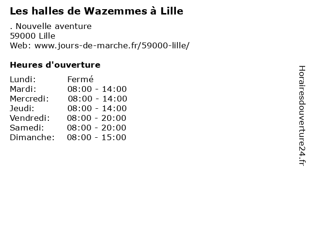 Les halles de Wazemmes à Lille à Lille: adresse et heures d'ouverture