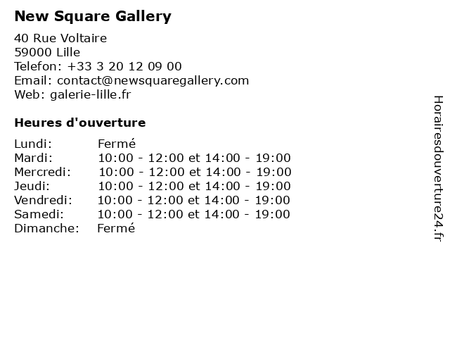 New Square Gallery à Lille: adresse et heures d'ouverture