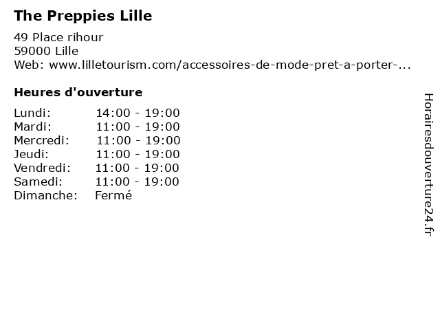 The Preppies Lille à Lille: adresse et heures d'ouverture