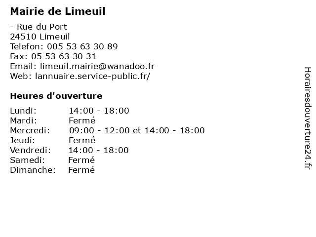 Mairie de Limeuil à Limeuil: adresse et heures d'ouverture