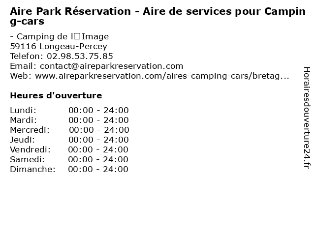 Aire Park Réservation - Aire de services pour Camping-cars à Longeau-Percey: adresse et heures d'ouverture