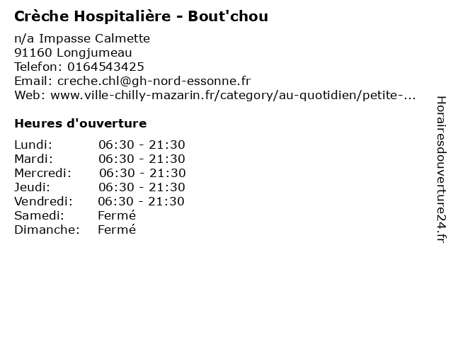 Crèche Hospitalière - Bout'chou à Longjumeau: adresse et heures d'ouverture
