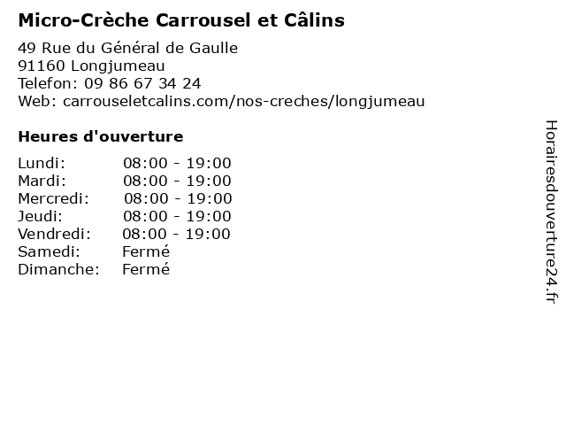 Micro-Crèche Carrousel et Câlins à Longjumeau: adresse et heures d'ouverture