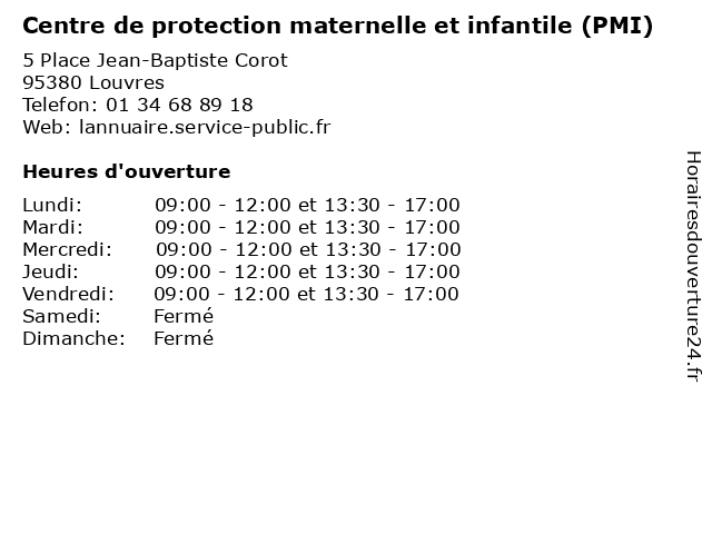 Centre de protection maternelle et infantile (PMI) à Louvres: adresse et heures d'ouverture