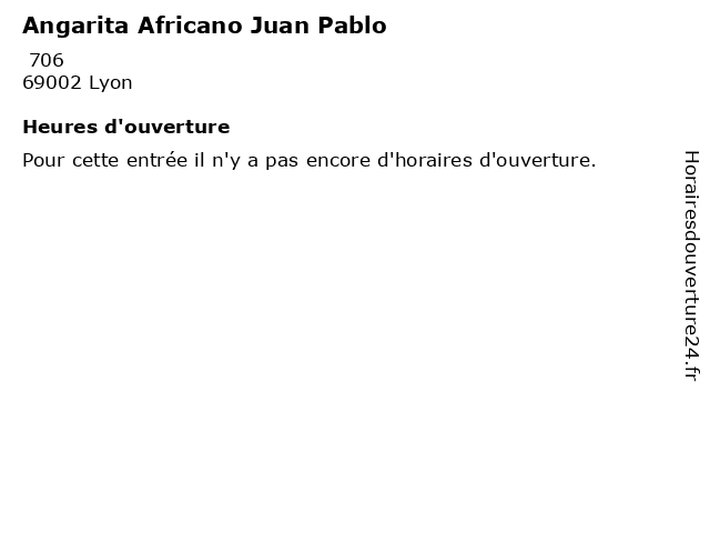 Angarita Africano Juan Pablo à Lyon: adresse et heures d'ouverture