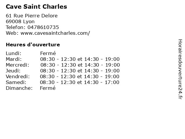 Cave Saint Charles à Lyon: adresse et heures d'ouverture