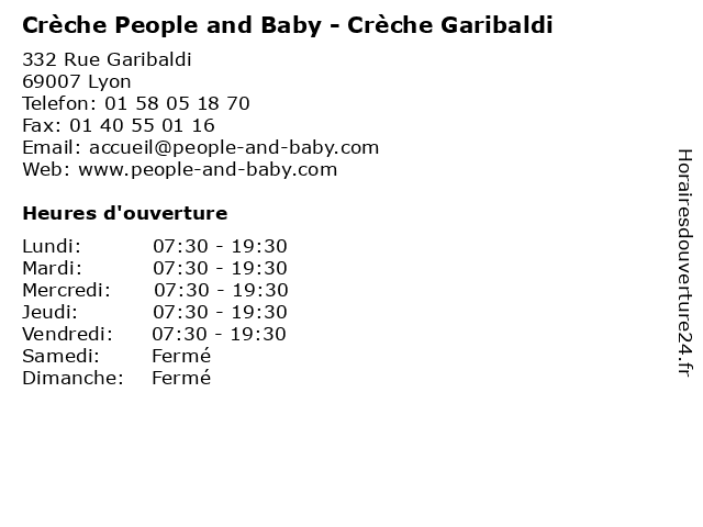 Crèche People and Baby - Crèche Garibaldi à Lyon: adresse et heures d'ouverture