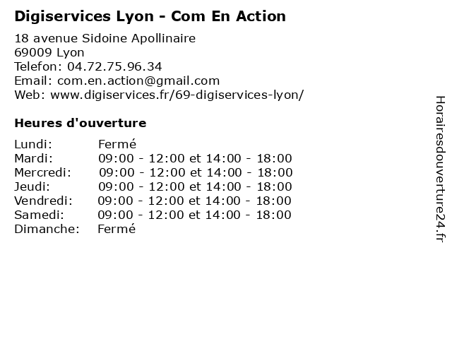 Digiservices Lyon - Com En Action à Lyon: adresse et heures d'ouverture