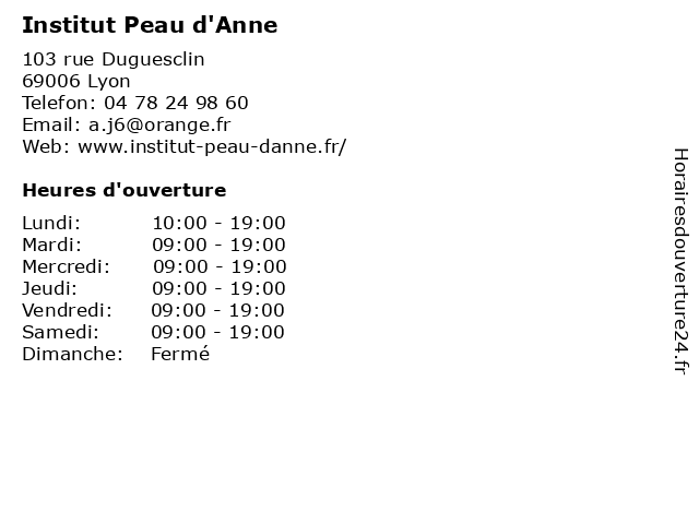 Institut Peau d'Anne à Lyon: adresse et heures d'ouverture