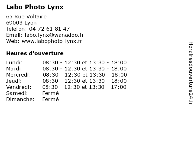 Labo Photo Lynx à Lyon: adresse et heures d'ouverture