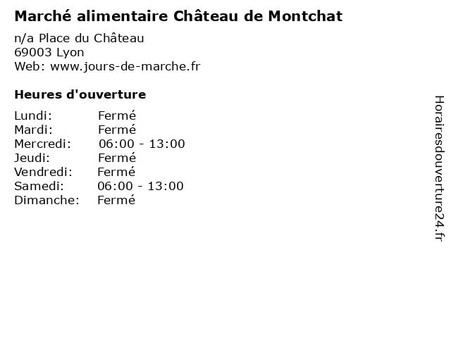 Marché alimentaire Château de Montchat à Lyon: adresse et heures d'ouverture