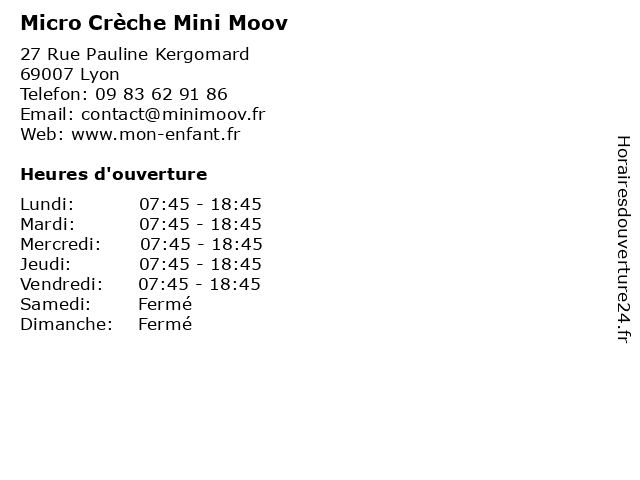 Micro Crèche Mini Moov à Lyon: adresse et heures d'ouverture
