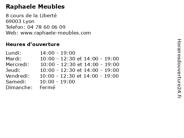 Raphaele Meubles à Lyon: adresse et heures d'ouverture