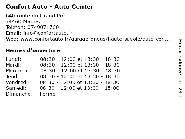 Confort Auto - Auto Center à Marnaz: adresse et heures d'ouverture