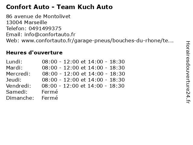 Confort Auto - Team Kuch Auto à Marseille: adresse et heures d'ouverture