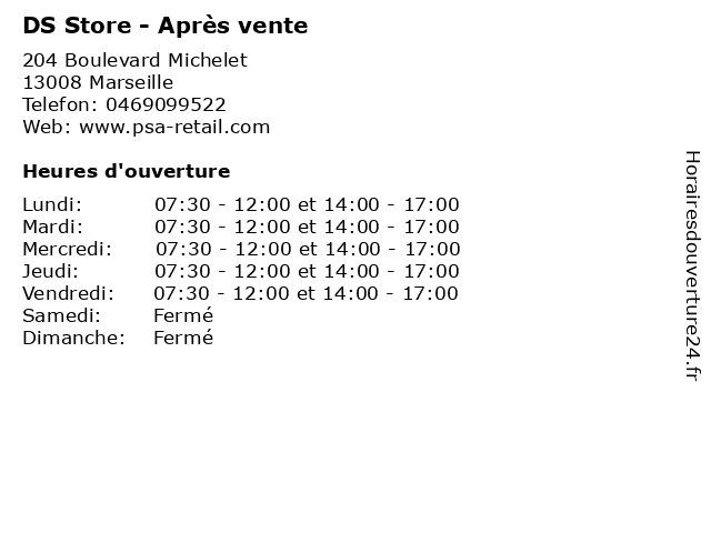 DS Store - Après vente à Marseille: adresse et heures d'ouverture