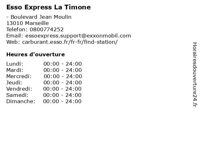 Esso Express La Timone à Marseille: adresse et heures d'ouverture