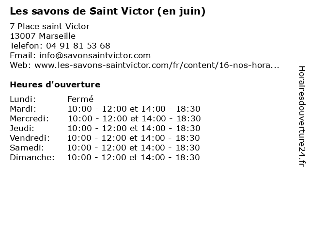 Les savons de Saint Victor (en juin) à Marseille: adresse et heures d'ouverture