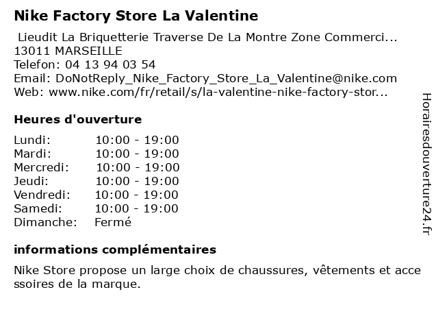 nike ouvert le dimanche