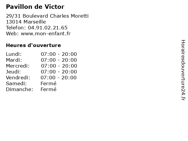 Pavillon de Victor à Marseille: adresse et heures d'ouverture