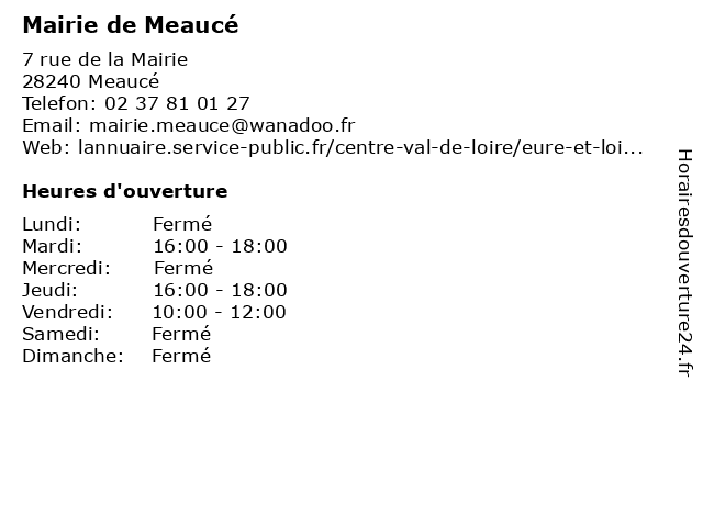 Mairie de Meaucé à Meaucé: adresse et heures d'ouverture