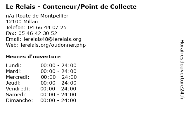 Le Relais - Conteneur/Point de Collecte à Millau: adresse et heures d'ouverture