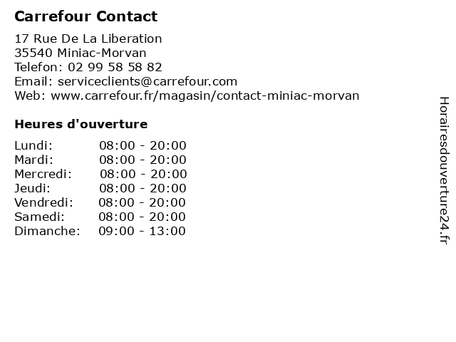 Carrefour Contact à Miniac-Morvan: adresse et heures d'ouverture