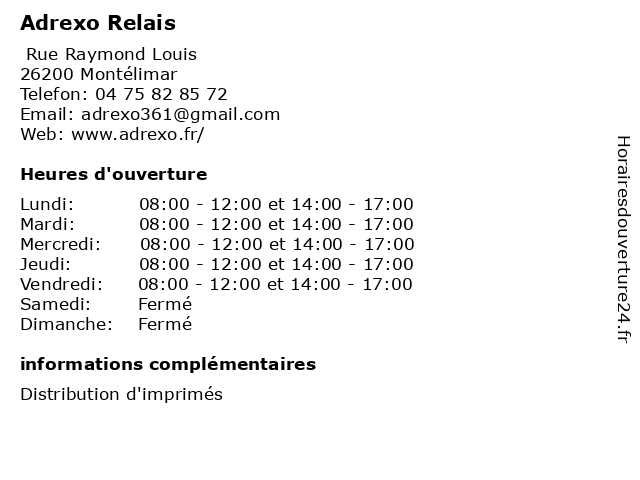 Adrexo Relais à Montélimar: adresse et heures d'ouverture