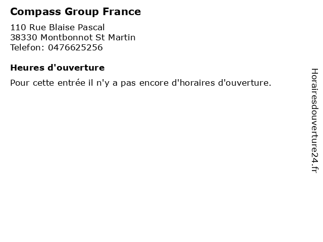 Compass Group France à Montbonnot St Martin: adresse et heures d'ouverture
