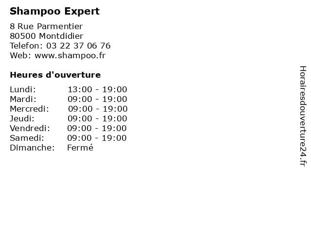 Shampoo Expert à Montdidier: adresse et heures d'ouverture