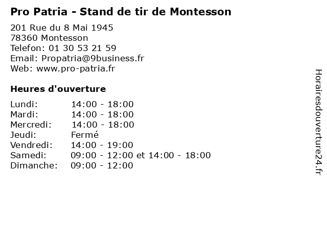 Pro Patria - Stand de tir de Montesson à Montesson: adresse et heures d'ouverture