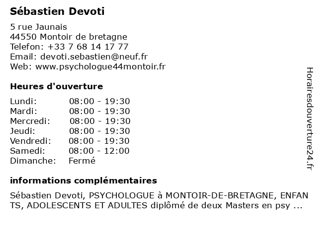 Sébastien Devoti à Montoir de bretagne: adresse et heures d'ouverture