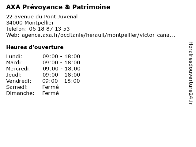 AXA Prévoyance & Patrimoine à Montpellier: adresse et heures d'ouverture