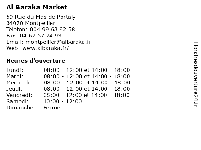 Al Baraka Market à Montpellier: adresse et heures d'ouverture