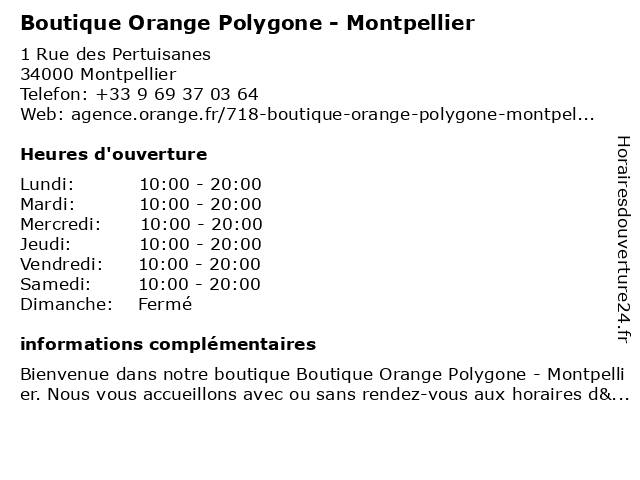 Boutique Orange Polygone - Montpellier à Montpellier: adresse et heures d'ouverture