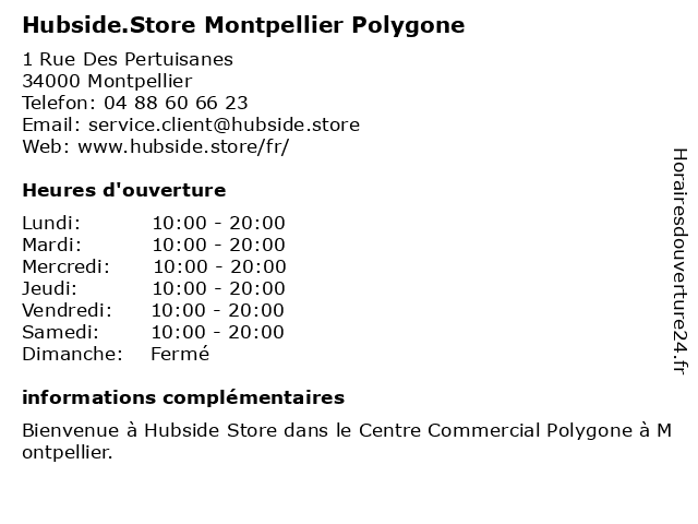 Hubside.Store Montpellier Polygone à Montpellier: adresse et heures d'ouverture