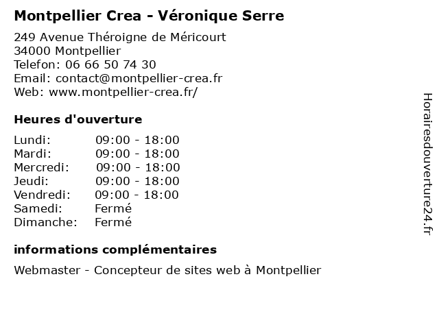 Montpellier Crea - Véronique Serre à Montpellier: adresse et heures d'ouverture