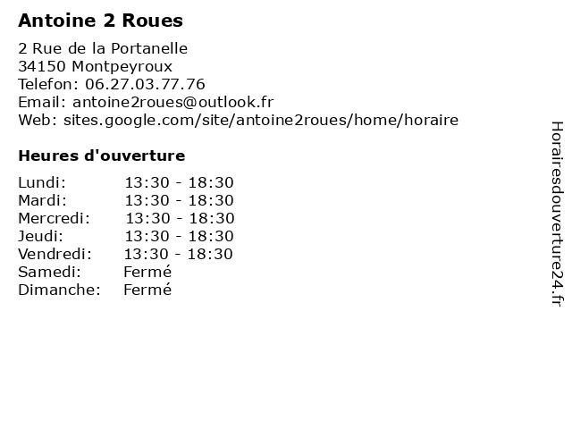 Antoine 2 Roues à Montpeyroux: adresse et heures d'ouverture