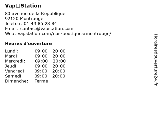 Vap’Station à Montrouge: adresse et heures d'ouverture