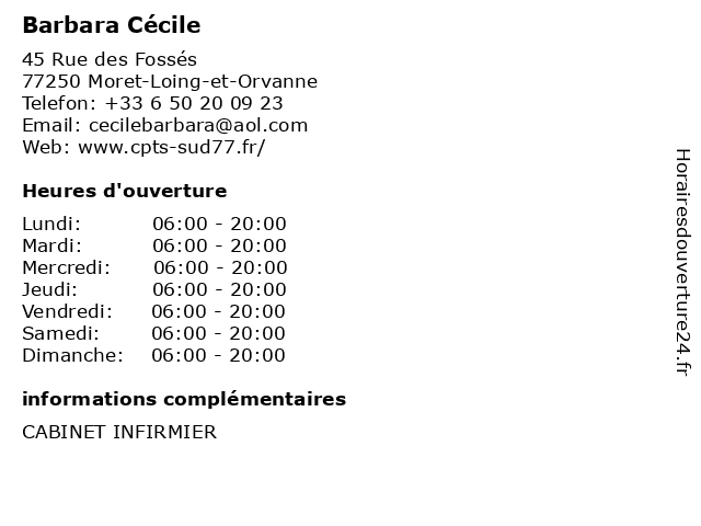 Barbara Cécile à Moret-Loing-et-Orvanne: adresse et heures d'ouverture
