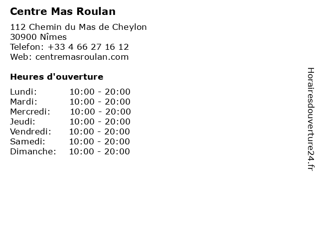 Centre Mas Roulan à Nîmes: adresse et heures d'ouverture
