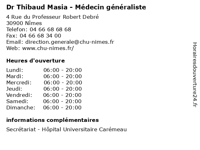 Dr Thibaud Masia - Médecin généraliste à Nîmes: adresse et heures d'ouverture