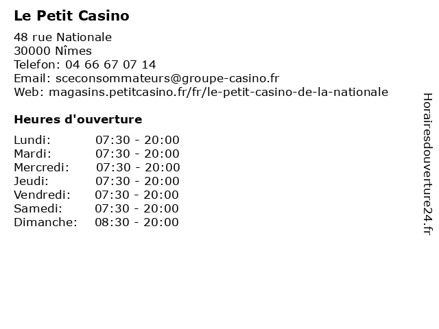 Le Petit Casino à Nîmes: adresse et heures d'ouverture