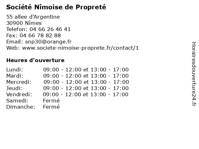 Société Nîmoise de Propreté à Nîmes: adresse et heures d'ouverture