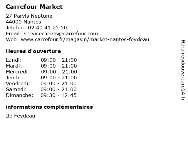 Carrefour Market à Nantes: adresse et heures d'ouverture