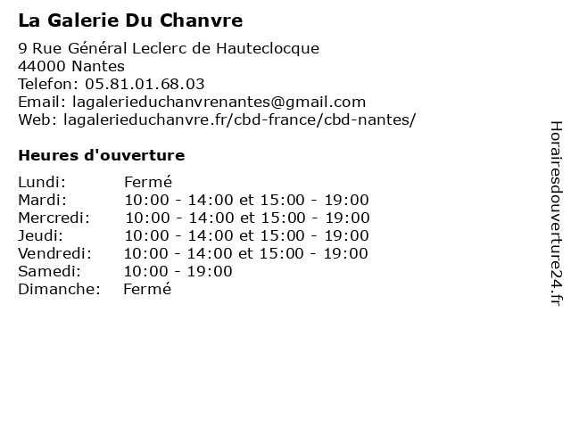 La Galerie Du Chanvre à Nantes: adresse et heures d'ouverture