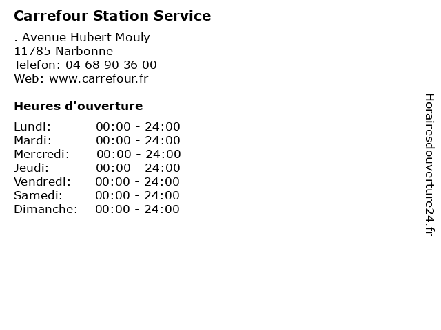 Carrefour Station Service à Narbonne: adresse et heures d'ouverture