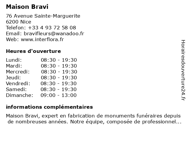Bravi Fleurs 78 Avenue Sainte Marguerite Nice